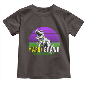 Mardi Grawr Dinosaur Toddler T Shirt Toddler Kids Boys Gift TS10 Dark Chocolate Print Your Wear