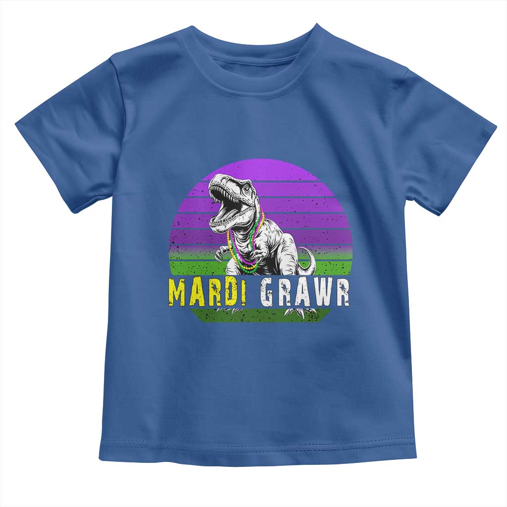 Mardi Grawr Dinosaur Toddler T Shirt Toddler Kids Boys Gift TS10 Royal Blue Print Your Wear