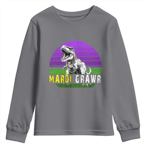 Mardi Grawr Dinosaur Youth Sweatshirt Toddler Kids Boys Gift TS10 Charcoal Print Your Wear