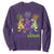 Mardi Gras Dinosaur Sweatshirt Dino Mardi Grawr Firework TS10 Purple Print Your Wear