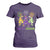 Mardi Gras Dinosaur T Shirt For Women Dino Mardi Grawr Firework TS10 Purple Print Your Wear