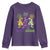 Mardi Gras Dinosaur Youth Sweatshirt Dino Mardi Grawr Firework TS10 Purple Print Your Wear