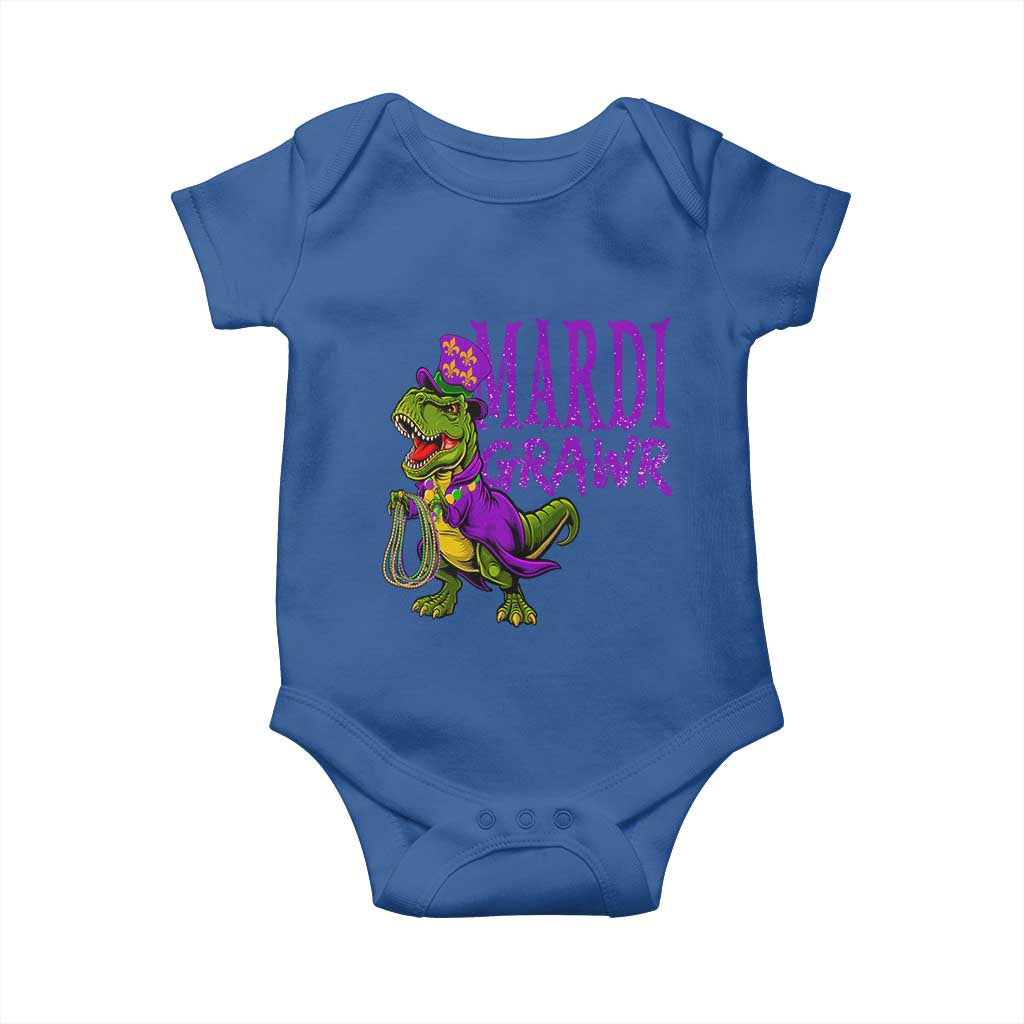Dinosaur Mardi Gras Baby Onesie Funny Meme New Orleans Party Custume Beads TS10 Royal Blue Print Your Wear