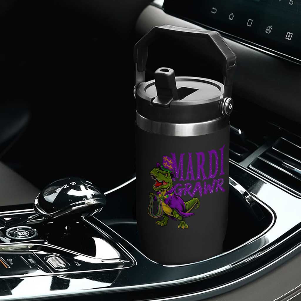 Dinosaur Mardi Gras Flip Straw Tumbler Funny Meme New Orleans Party Custume Beads TS10 Print Your Wear