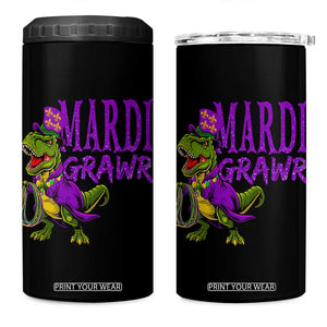 Dinosaur Mardi Gras 4 in 1 Can Cooler Tumbler Funny Meme New Orleans Party Custume Beads TS10 One Size: 16 oz Black Print Your Wear