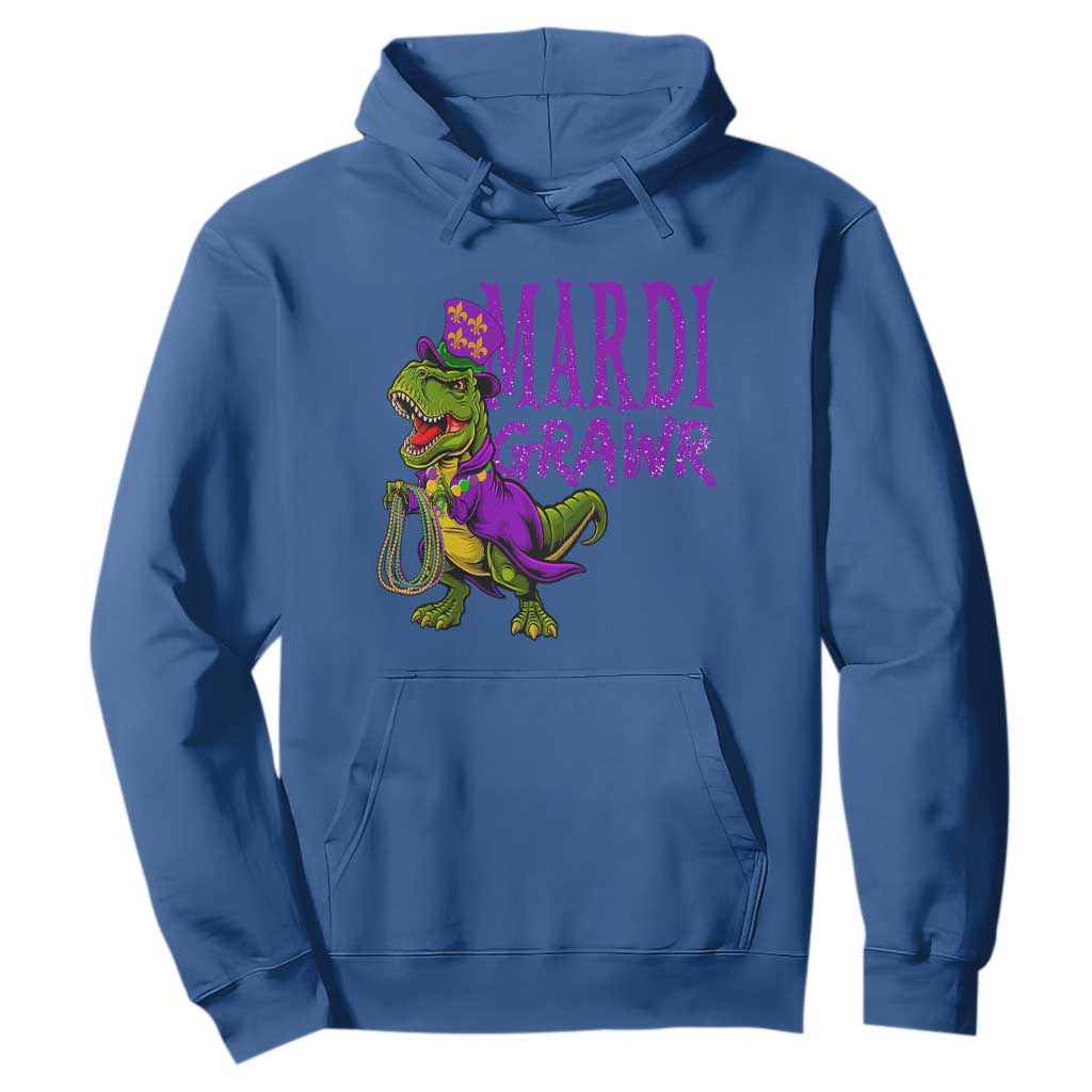 Dinosaur Mardi Gras Hoodie Funny Meme New Orleans Party Custume Beads TS10 Royal Blue Print Your Wear