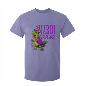 Dinosaur Mardi Gras T Shirt For Kid Funny Meme New Orleans Party Custume Beads TS10 Violet Print Your Wear
