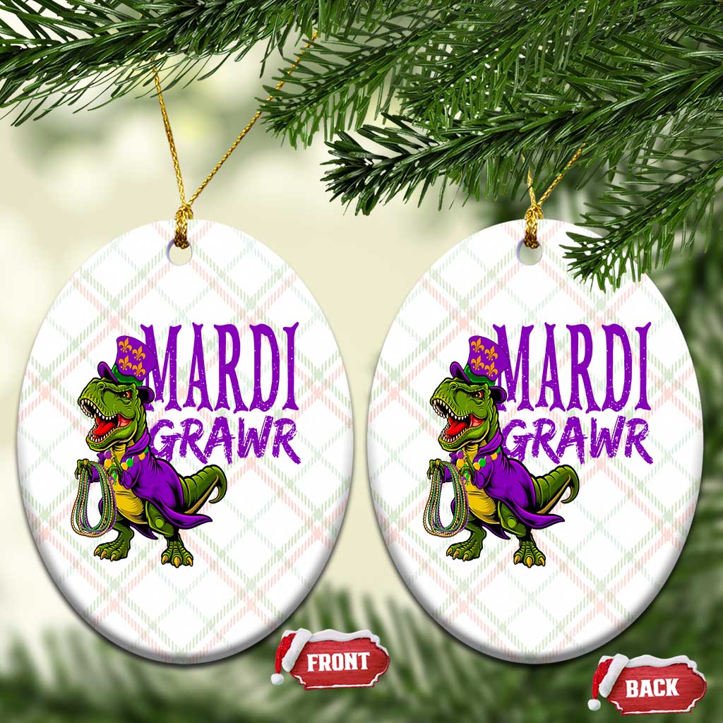 Dinosaur Mardi Gras Ceramic Ornament Funny Meme New Orleans Party Custume Beads TS10 Print Your Wear