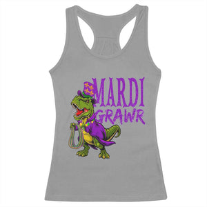 Dinosaur Mardi Gras Racerback Tank Top Funny Meme New Orleans Party Custume Beads TS10 Sport Gray Print Your Wear