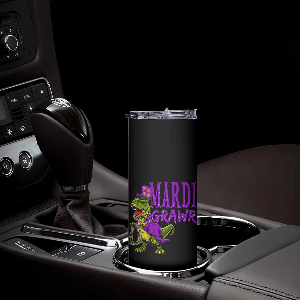 Dinosaur Mardi Gras Skinny Tumbler Funny Meme New Orleans Party Custume Beads TS10 Print Your Wear