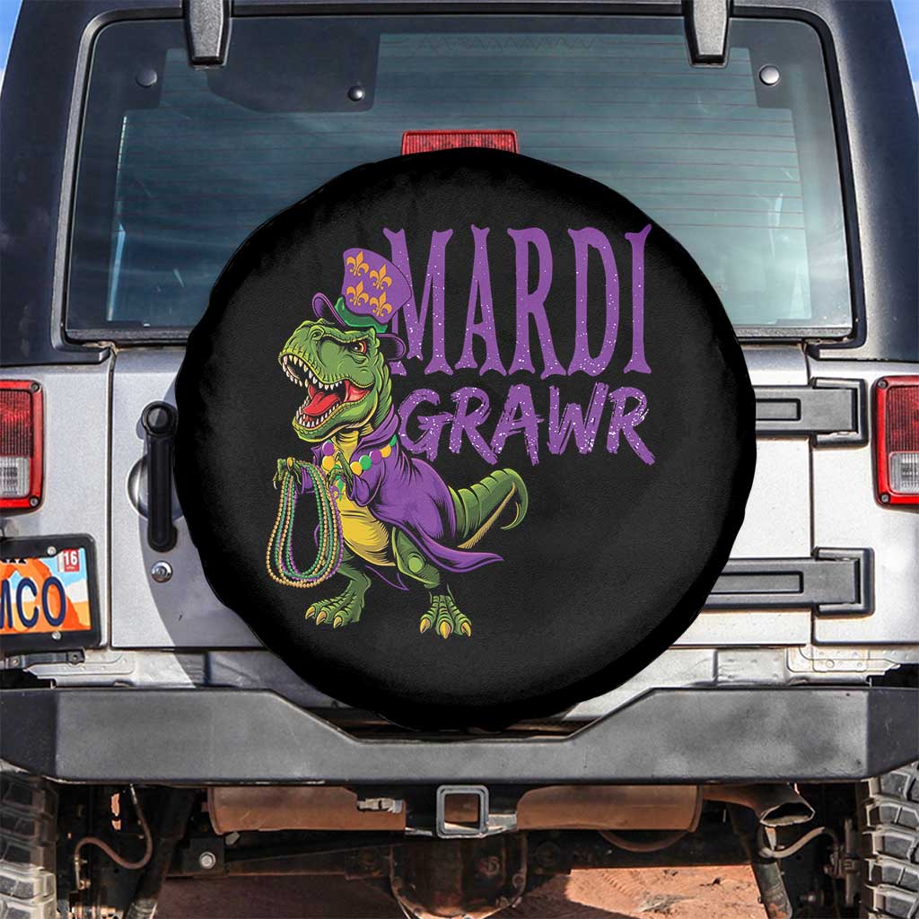Dinosaur Mardi Gras Spare Tire Cover Funny Meme New Orleans Party Custume Beads TS10 No hole Black Print Your Wear
