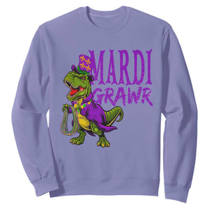 Dinosaur Mardi Gras Sweatshirt Funny Meme New Orleans Party Custume Beads TS10 Violet Print Your Wear