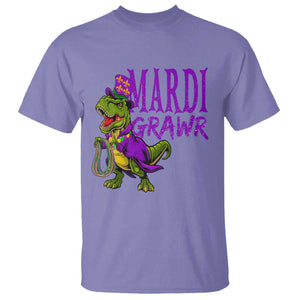 Dinosaur Mardi Gras T Shirt Funny Meme New Orleans Party Custume Beads TS10 Violet Print Your Wear