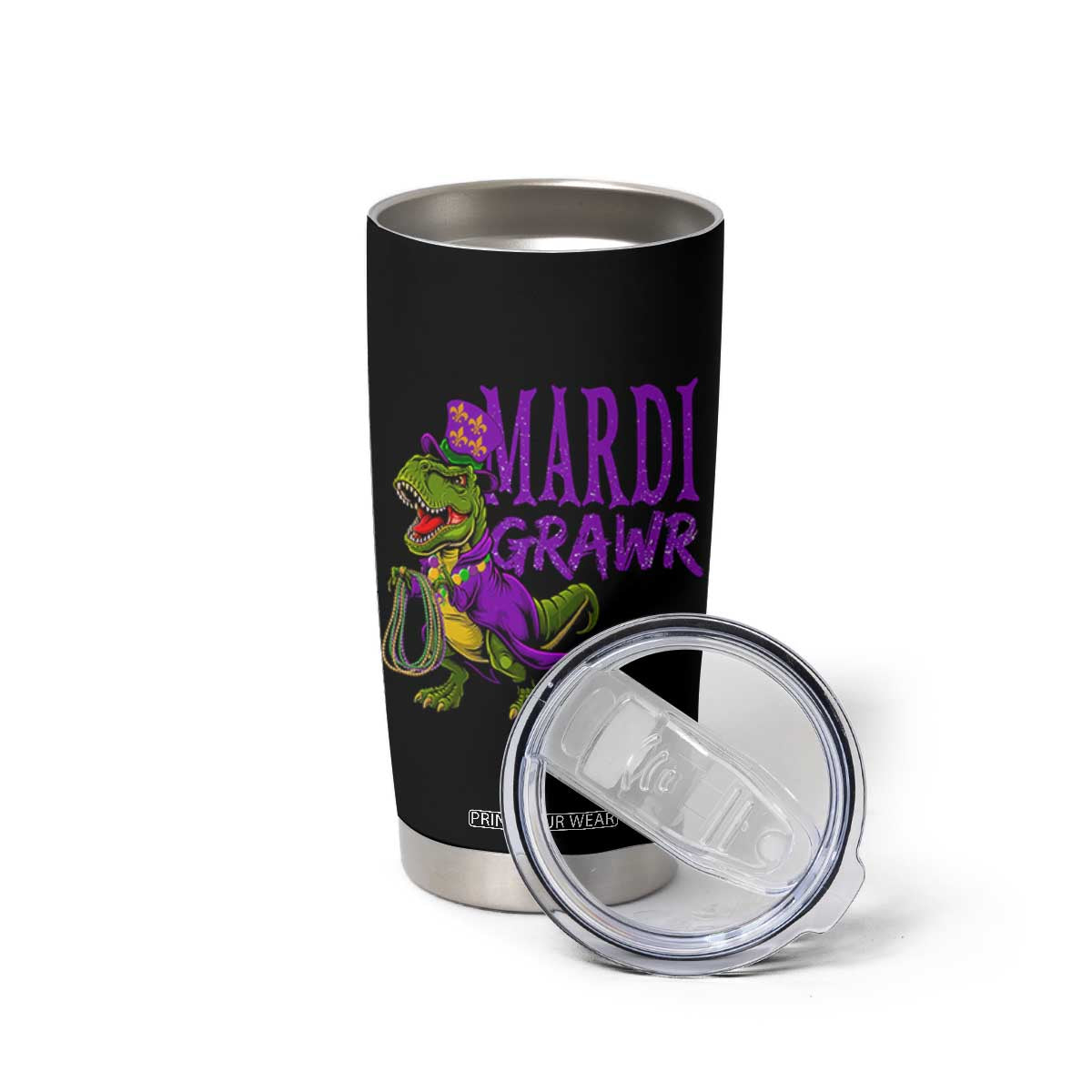 Dinosaur Mardi Gras Tumbler Cup Funny Meme New Orleans Party Custume Beads TS10 Print Your Wear