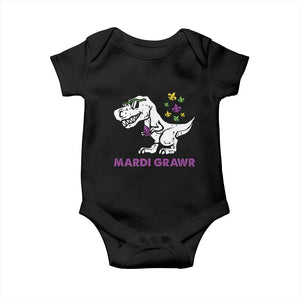 Mardi Gras Grawr Dinosaur Baby Onesie Fat Tuesday Kids TS10 Black Print Your Wear