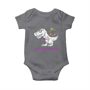 Mardi Gras Grawr Dinosaur Baby Onesie Fat Tuesday Kids TS10 Charcoal Print Your Wear