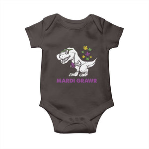 Mardi Gras Grawr Dinosaur Baby Onesie Fat Tuesday Kids TS10 Dark Chocolate Print Your Wear