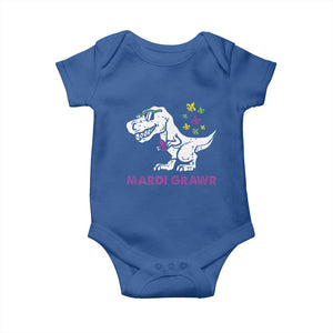 Mardi Gras Grawr Dinosaur Baby Onesie Fat Tuesday Kids TS10 Royal Blue Print Your Wear