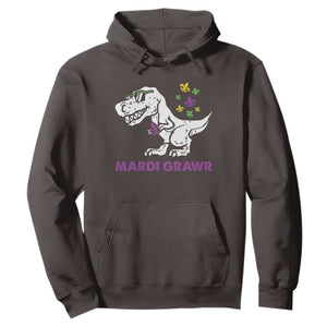 Mardi Gras Grawr Dinosaur Hoodie Fat Tuesday Kids TS10 Dark Chocolate Print Your Wear