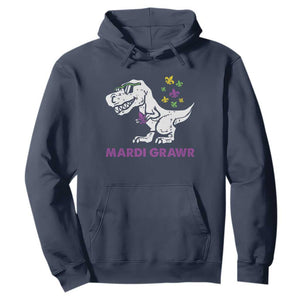 Mardi Gras Grawr Dinosaur Hoodie Fat Tuesday Kids TS10 Navy Print Your Wear