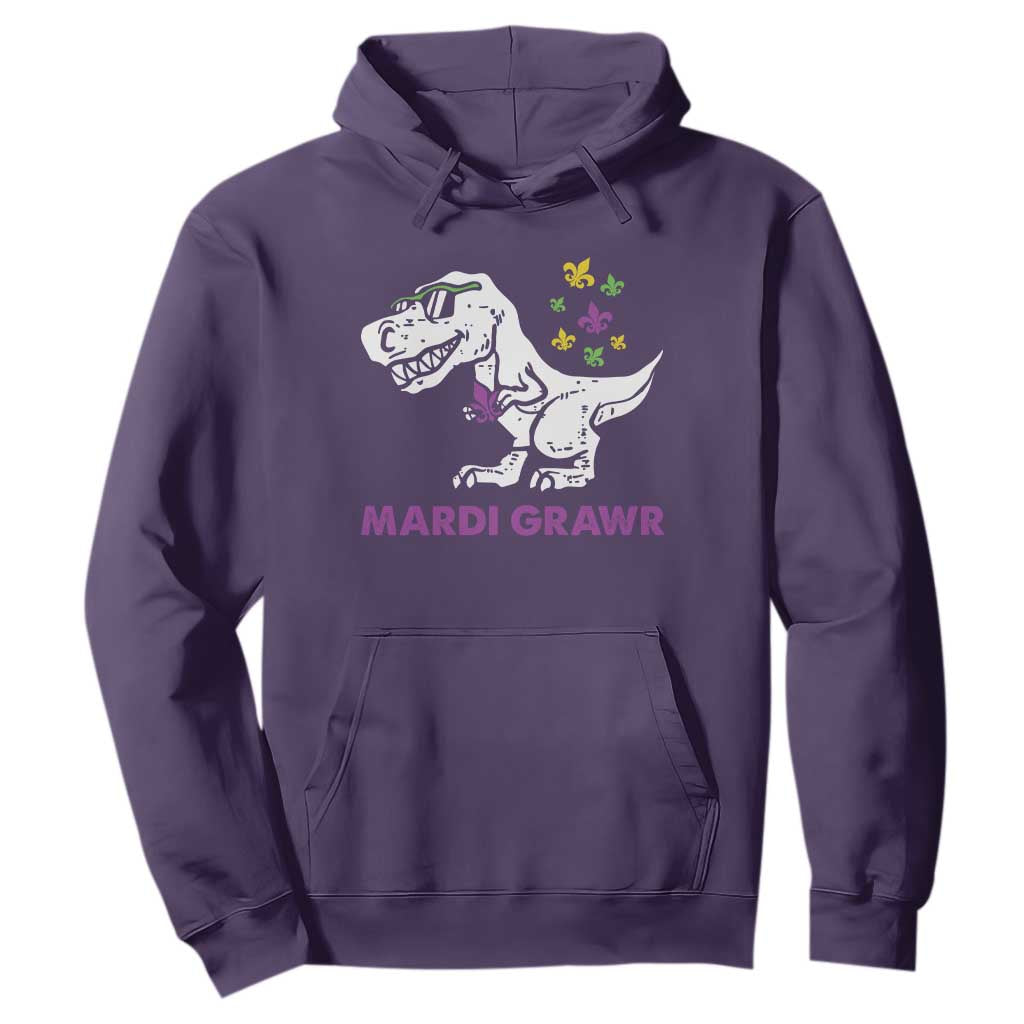 Mardi Gras Grawr Dinosaur Hoodie Fat Tuesday Kids TS10 Purple Print Your Wear