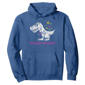 Mardi Gras Grawr Dinosaur Hoodie Fat Tuesday Kids TS10 Royal Blue Print Your Wear