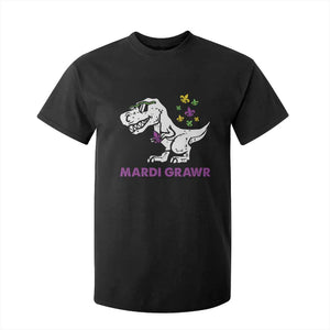 Mardi Gras Grawr Dinosaur T Shirt For Kid Fat Tuesday Kids TS10 Black Print Your Wear
