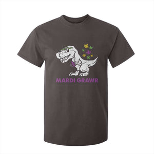 Mardi Gras Grawr Dinosaur T Shirt For Kid Fat Tuesday Kids TS10 Dark Chocolate Print Your Wear