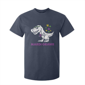 Mardi Gras Grawr Dinosaur T Shirt For Kid Fat Tuesday Kids TS10 Navy Print Your Wear
