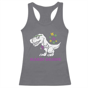 Mardi Gras Grawr Dinosaur Racerback Tank Top Fat Tuesday Kids TS10 Charcoal Print Your Wear