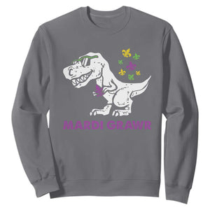 Mardi Gras Grawr Dinosaur Sweatshirt Fat Tuesday Kids TS10 Charcoal Print Your Wear