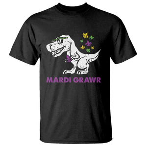Mardi Gras Grawr Dinosaur T Shirt Fat Tuesday Kids TS10 Black Print Your Wear