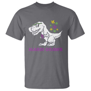 Mardi Gras Grawr Dinosaur T Shirt Fat Tuesday Kids TS10 Charcoal Print Your Wear