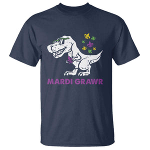 Mardi Gras Grawr Dinosaur T Shirt Fat Tuesday Kids TS10 Navy Print Your Wear