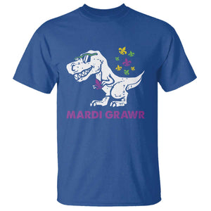 Mardi Gras Grawr Dinosaur T Shirt Fat Tuesday Kids TS10 Royal Blue Print Your Wear