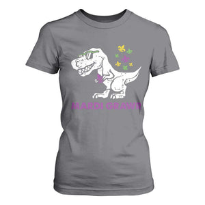Mardi Gras Grawr Dinosaur T Shirt For Women Fat Tuesday Kids TS10 Charcoal Print Your Wear
