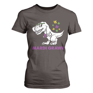 Mardi Gras Grawr Dinosaur T Shirt For Women Fat Tuesday Kids TS10 Dark Chocolate Print Your Wear