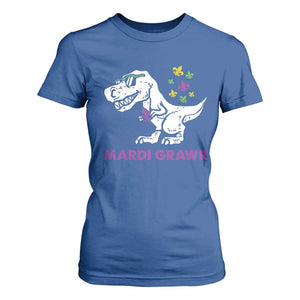 Mardi Gras Grawr Dinosaur T Shirt For Women Fat Tuesday Kids TS10 Royal Blue Print Your Wear