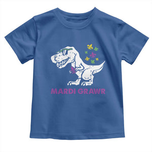 Mardi Gras Grawr Dinosaur Toddler T Shirt Fat Tuesday Kids TS10 Royal Blue Print Your Wear