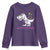 Mardi Gras Grawr Dinosaur Youth Sweatshirt Fat Tuesday Kids TS10 Purple Print Your Wear