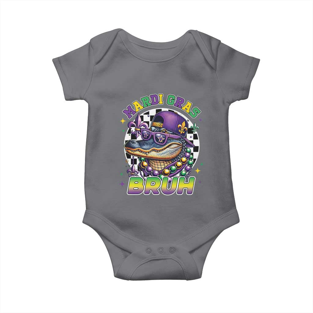 Bruh Mardi Gras Crocodile Baby Onesie Alligator Costume Teens Boys Kids TS10 Charcoal Print Your Wear