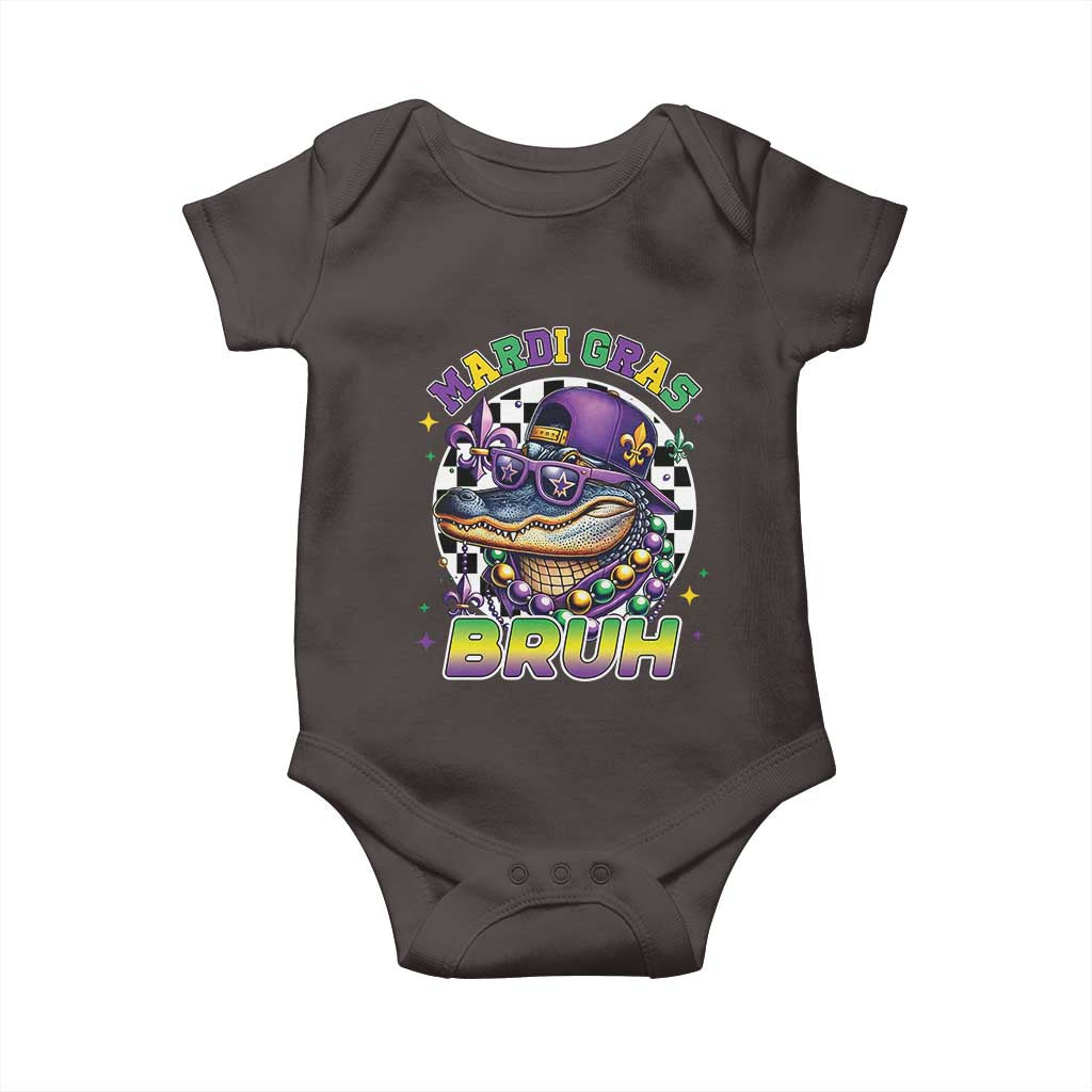Bruh Mardi Gras Crocodile Baby Onesie Alligator Costume Teens Boys Kids TS10 Dark Chocolate Print Your Wear
