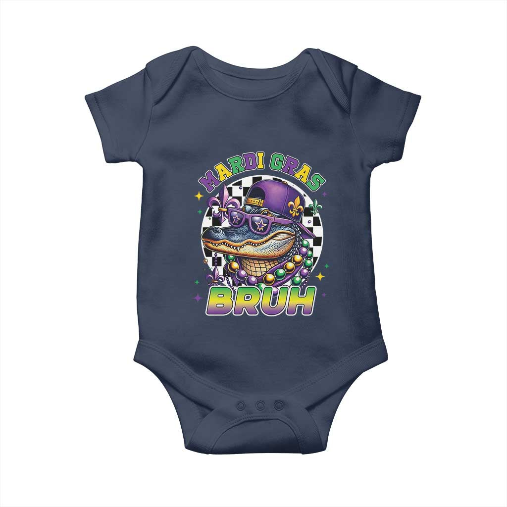 Bruh Mardi Gras Crocodile Baby Onesie Alligator Costume Teens Boys Kids TS10 Navy Print Your Wear