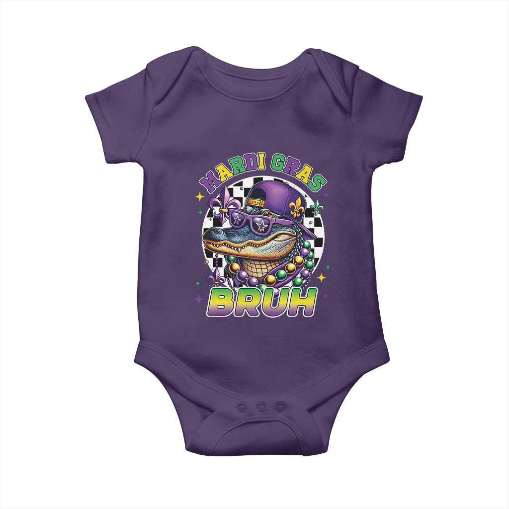 Bruh Mardi Gras Crocodile Baby Onesie Alligator Costume Teens Boys Kids TS10 Purple Print Your Wear