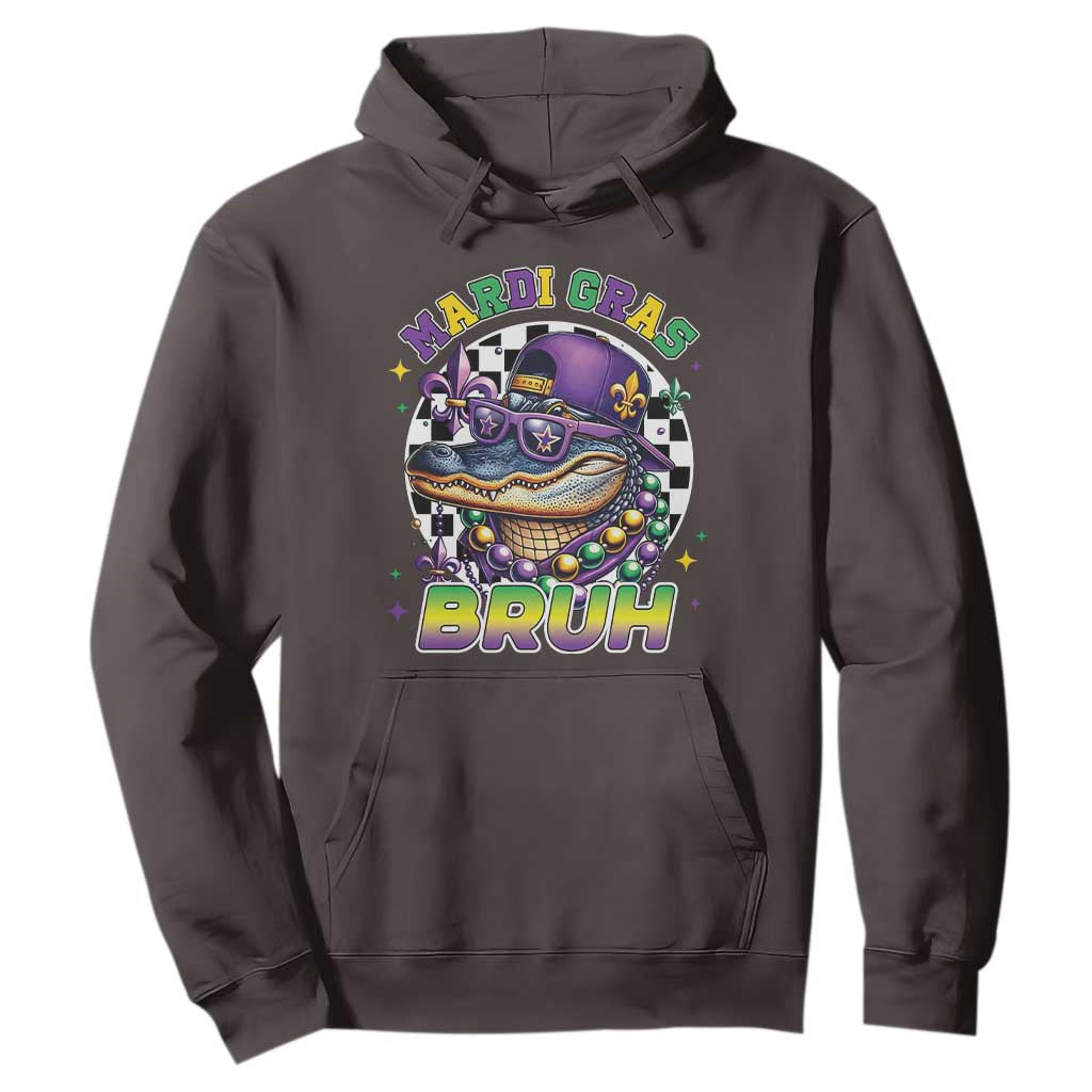 Bruh Mardi Gras Crocodile Hoodie Alligator Costume Teens Boys Kids TS10 Dark Chocolate Print Your Wear