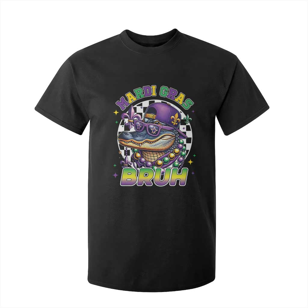 Bruh Mardi Gras Crocodile T Shirt For Kid Alligator Costume Teens Boys Kids TS10 Black Print Your Wear