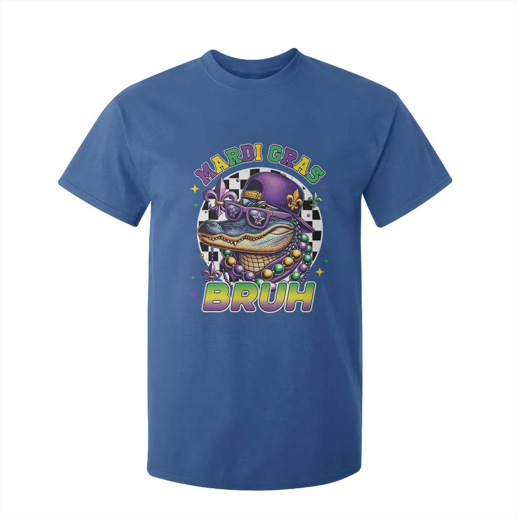 Bruh Mardi Gras Crocodile T Shirt For Kid Alligator Costume Teens Boys Kids TS10 Royal Blue Print Your Wear