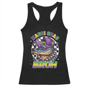 Bruh Mardi Gras Crocodile Racerback Tank Top Alligator Costume Teens Boys Kids TS10 Black Print Your Wear