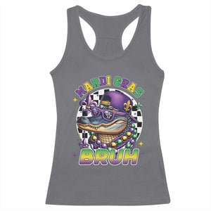 Bruh Mardi Gras Crocodile Racerback Tank Top Alligator Costume Teens Boys Kids TS10 Charcoal Print Your Wear