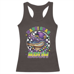 Bruh Mardi Gras Crocodile Racerback Tank Top Alligator Costume Teens Boys Kids TS10 Dark Chocolate Print Your Wear